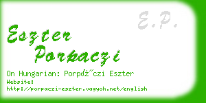 eszter porpaczi business card